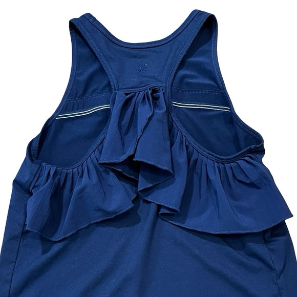 💙💛 Athleta Girl Tank | Navy Blue, with Ruffles | Medium | Size 8-10 - Picture 4 of 8
